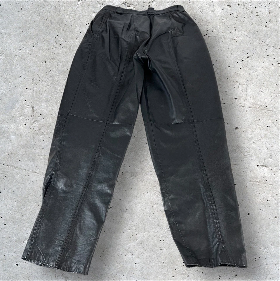 Charles Klein Leather Pants Women’s 12 (27x29) Biker Emo Goth Club Rave E12 - Image 3 of 4