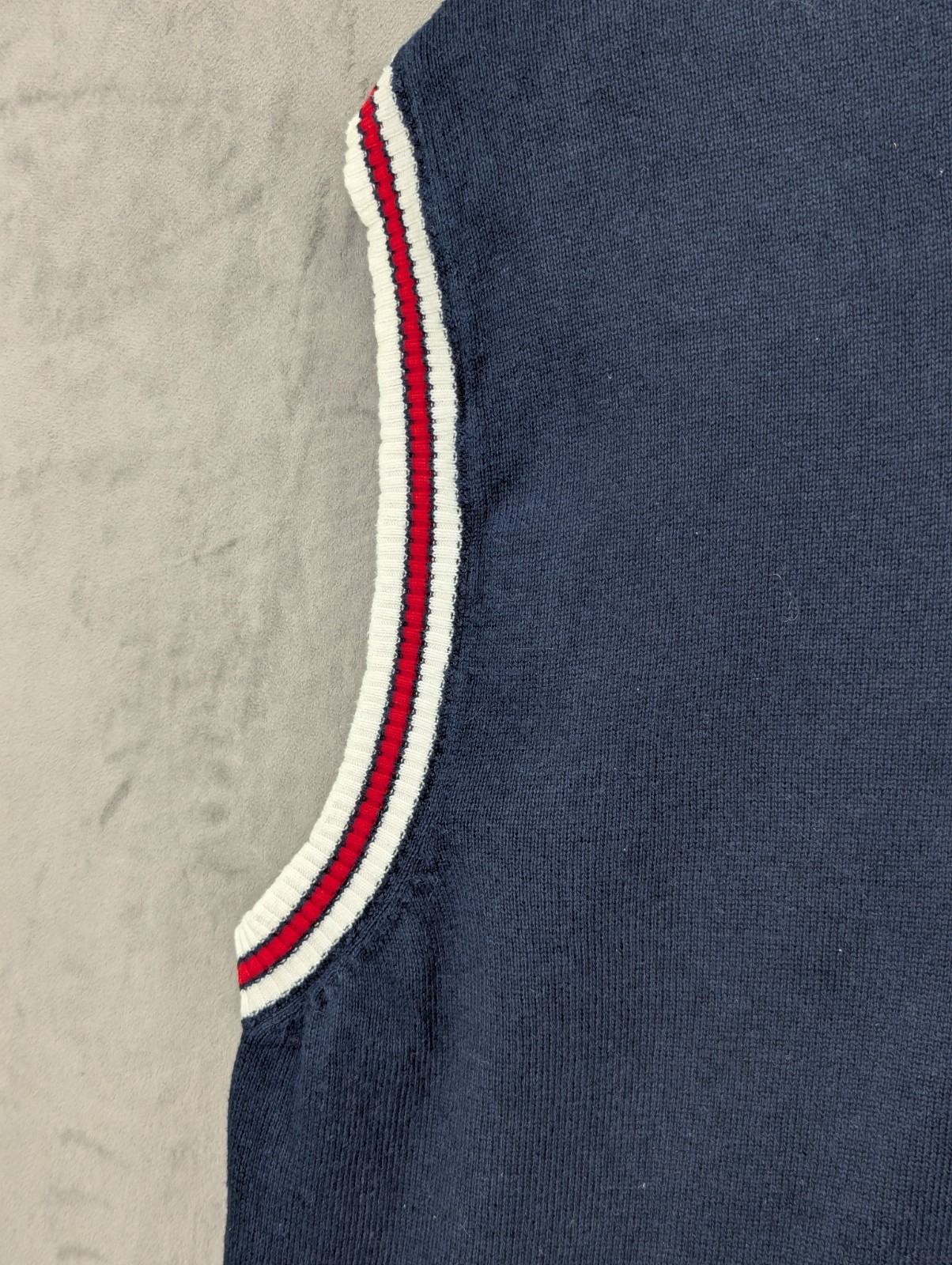 Fila White Line Jumper Vest Tank Top Size Large Blue Cotton Stretch image 4
