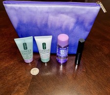 Clinique Lot Skincare  Mascara  Purple Ombre Cosmetics Pouch   NEW