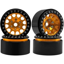 OGRC 4PCS 1.9'' Beadlock Aluminum Rims for Traxxas & Axial RC Crawlers - Yellow