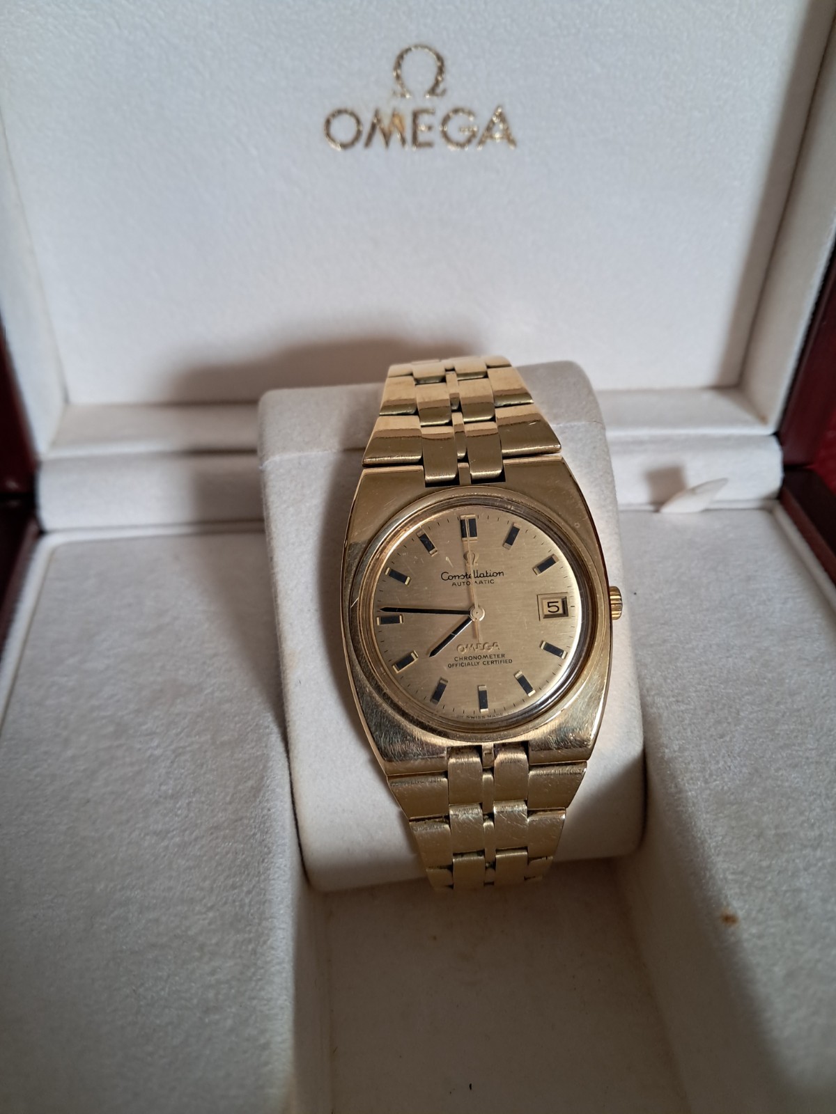 OMEGA Constellation Men's Automatic Watch In 18ct Gold ,bracelet And Watch & Box