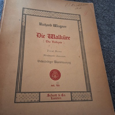 Die Walküre (Walküre) Richard Wagner Vintage Buch Vokalpartitur Schott London sehr guter Zustand 