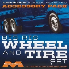Moebius Models 1/25 Big Rig Wheel and Tire Set #1010 10 Wheels w/Rims~NEW