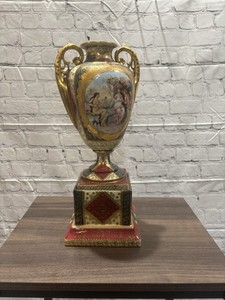 Antique Hand Painted Royal Vienna Porcelain Urn