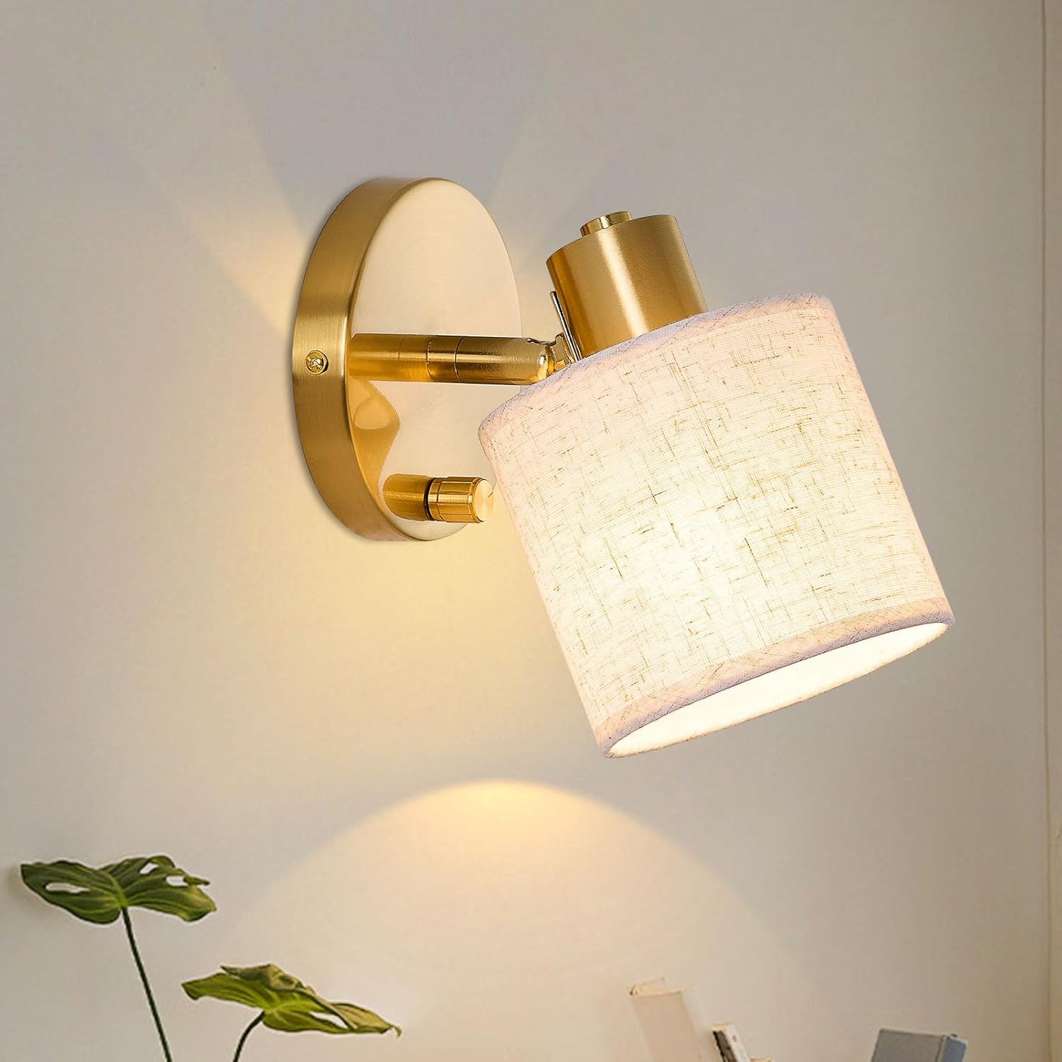 Applique Parete Oro con Dimmer: Lampada Moderna Minimal per Interni