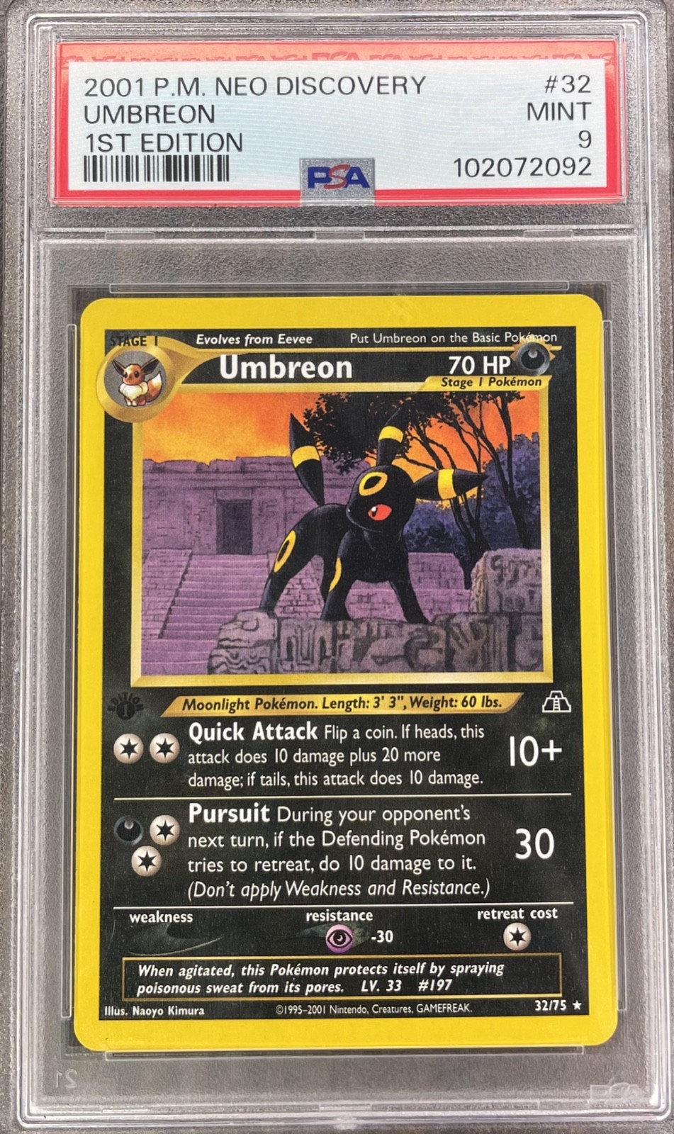 Pokemon Umbreon Neo Discovery 1st Edition #32 PSA 9 Mint