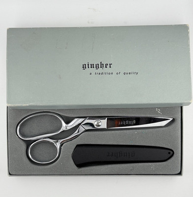 Gingher G-8 8'' Knife Edge Dressmaker Shears w/ Box & Sheath   Chrome Mexico