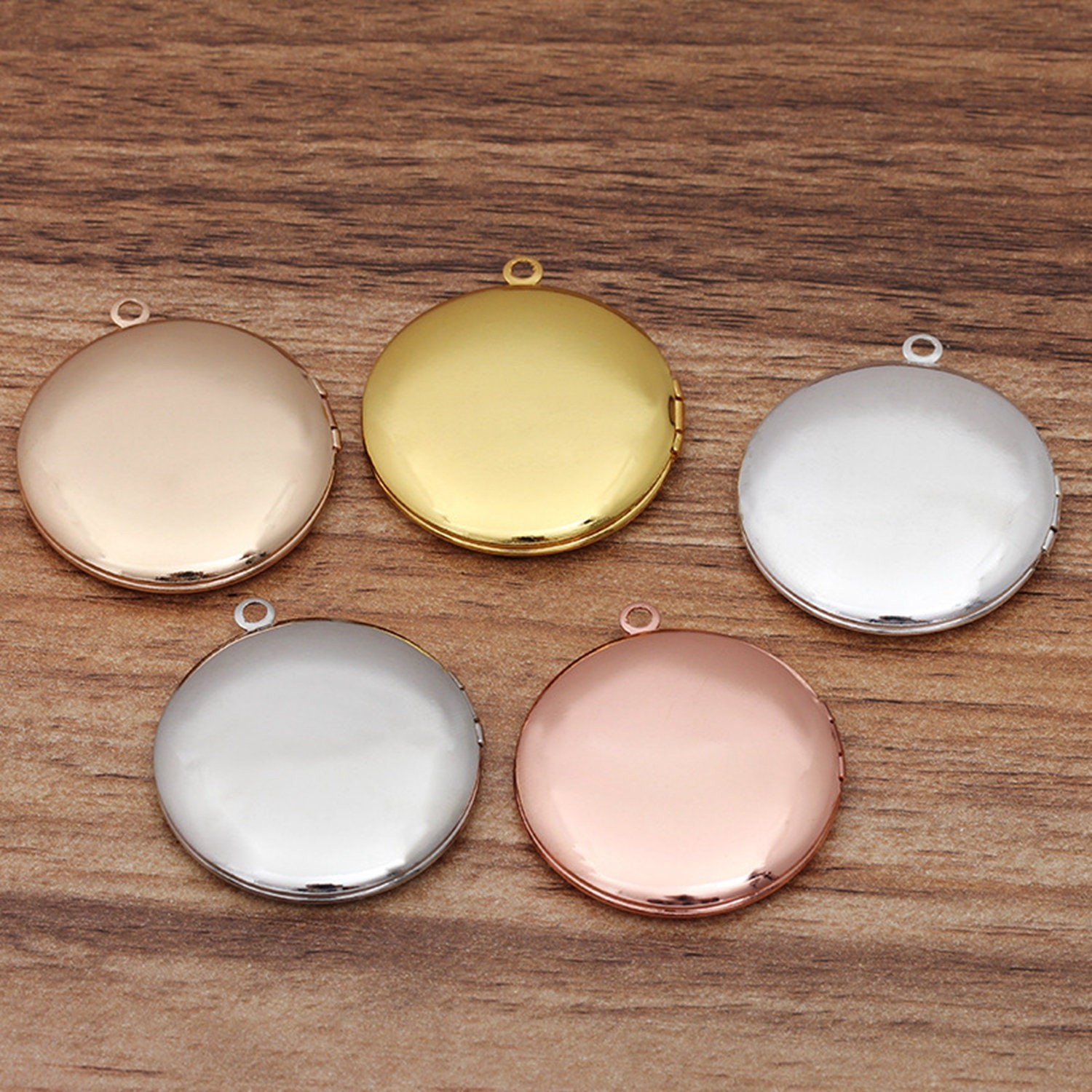 3PCS Brass Round Cabochon Locket Charm Pendant 32mm Fit 20mm Cab LMC12-04774