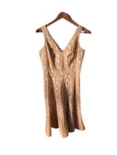 Nine West Sleeveless Fit & Flare Dress Beige & White Polka Dot, Size 6