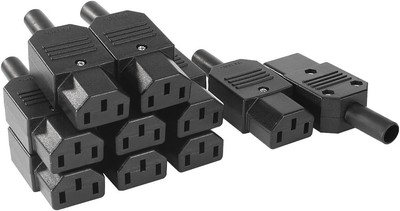 uxcell 10Pcs AC250V 10A IEC320 C13 Female 3 Terminals Power Adapter Connector 