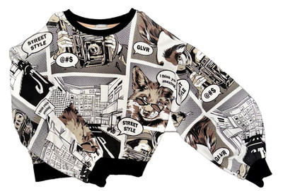 Gulliver Mädchen Pullover Sweatshirt Comic Puffärmel  Gr. 152 TOP