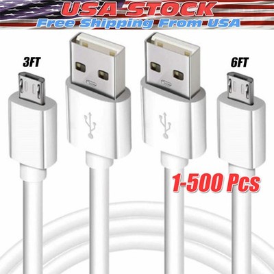 3/6ft Micro USB Fast Charging Cable Cord For Samsung Android Phone Charger lot