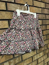 WILD FABLE FLORAL RUFFLE SKIRT W/ELASTIC WAIST PINK/BLACK/WHITE SIZE Small