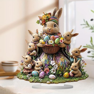 Osterhase Eier Figur Hase Deko Ornament süß Tisch Mittelstücke Foto