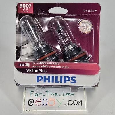PHILIPS 9007 Vision Plus (2) Two 12V 65/55W Headlights High Low Replacement VPB2