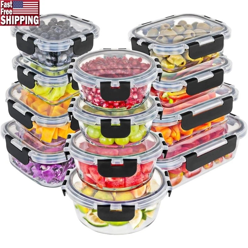 Ultimate Glass Food Storage Containers Airtight Leakproof Meal Prep 24-Piece Set