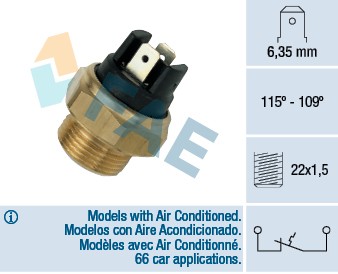 FAE 36280 Temperature Switch, radiator fan for LAND ROVER,MERCEDES-BENZ,SAAB