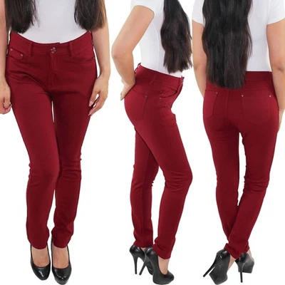 Damen Jeggings Leggings Treggings Röhren Stoffhose Hochschnitt bis Übergröße - Bild 1 von 4