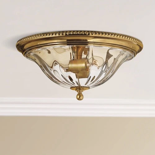 Hinkley Cambridge 16 1/4" Traditional Glass and Brass Ceiling Light - Picture 1 of 6