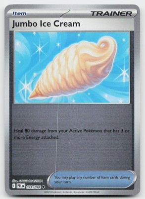 Jumbo Ice Cream 091/094 Uncommon Phantasmal Flames Pokemon Reverse Holo NM
