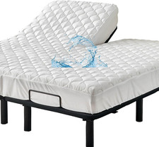 Kingnex Waterproof Quilted Half Split Top King Mattress Protector Pad for Adjust