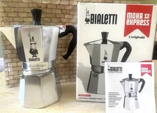Bialetti 6 Cup Stovetop Espresso Maker Safety Valve Classic Design Moka Express