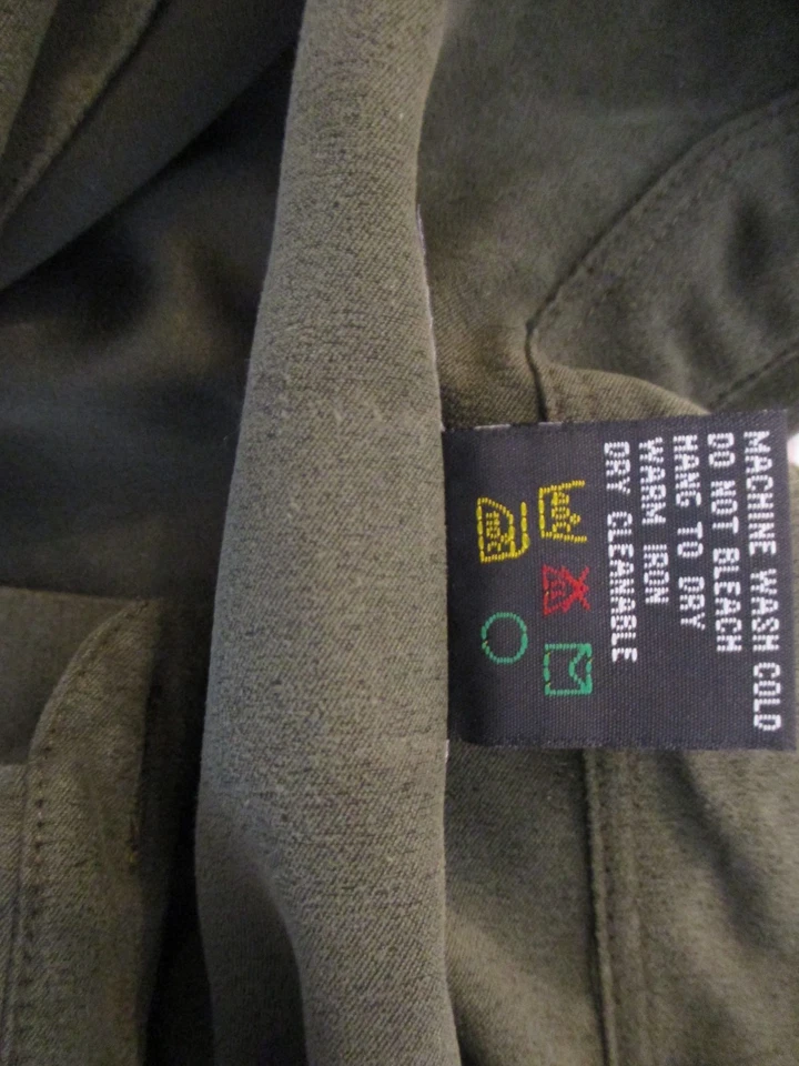 Cotton Reel Button Up Shirt Men's 2X Green Solid Microfiber 100% Polyester - Image 4 of 4