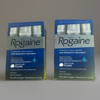 (6) ROGAINE 5% Minoxidil Topical Foam Sealed MENS 6 Month Supply exp 06-2027+