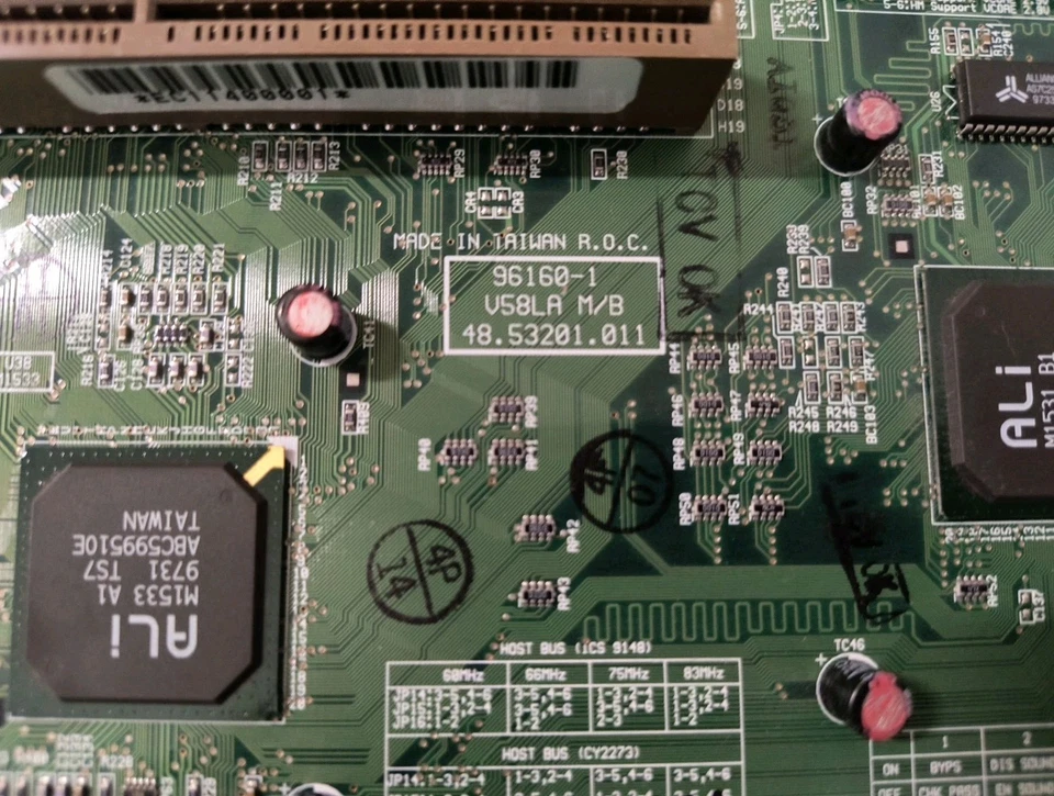 RARE VINTAGE ACER V58LA ALI M1531 SOCKET 7  MMX LPX MOTHERBOARD VGA MBMX39 - Image 2 of 4