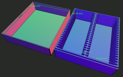 3DP Black Storage Box Holds 50x 2.5x2.5 Coin Flips