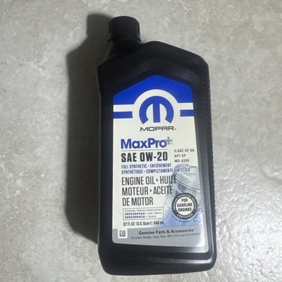 NEW Mopar  Genuine OEM 0W-20 Synthetic Engine Oil 1-Qt Max Pro