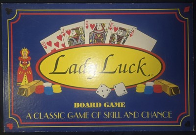 Vintage LADY LUCK Gambling Board Game Roulette Blackjack Slots MORE New 1996