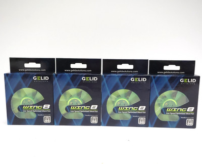 Lot of 4 Gelid WING 8 80mm Silent Low Speed Cooling Fans   New