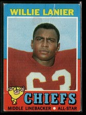 1971 Topps - Willie Lanier #114 (RC) Kansas City Chiefs HOF Lower Grade Card