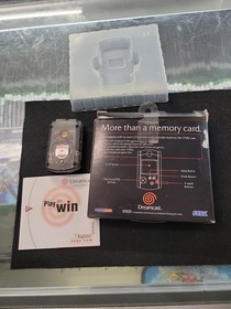 Sega Dreamcast Memory Card VMU Clear Smoke Black HKT-7000 NEW Batteries