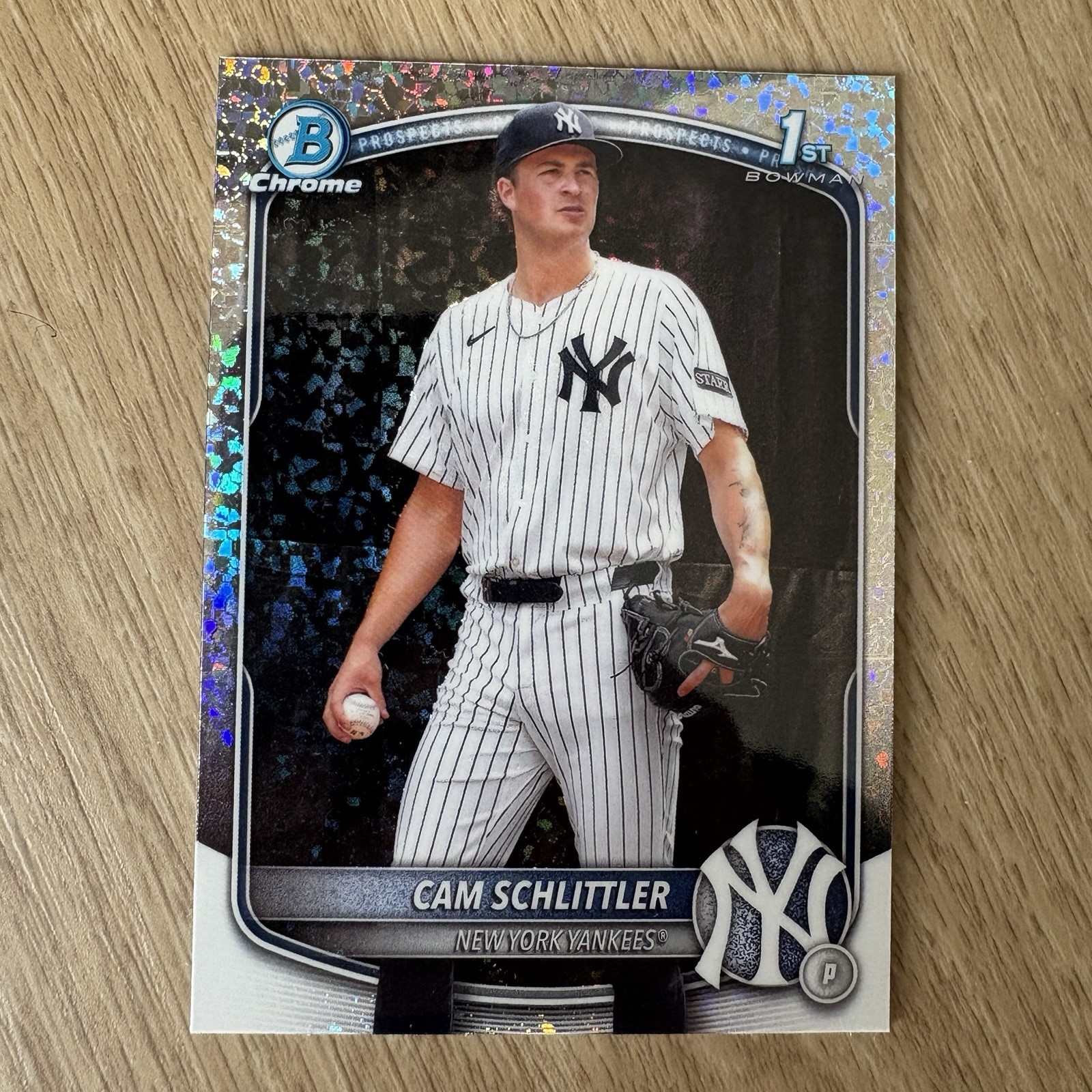 2025 Bowman Chrome Cam Schlittler #BCP-166 Mini-Diamond Refractor Yankees