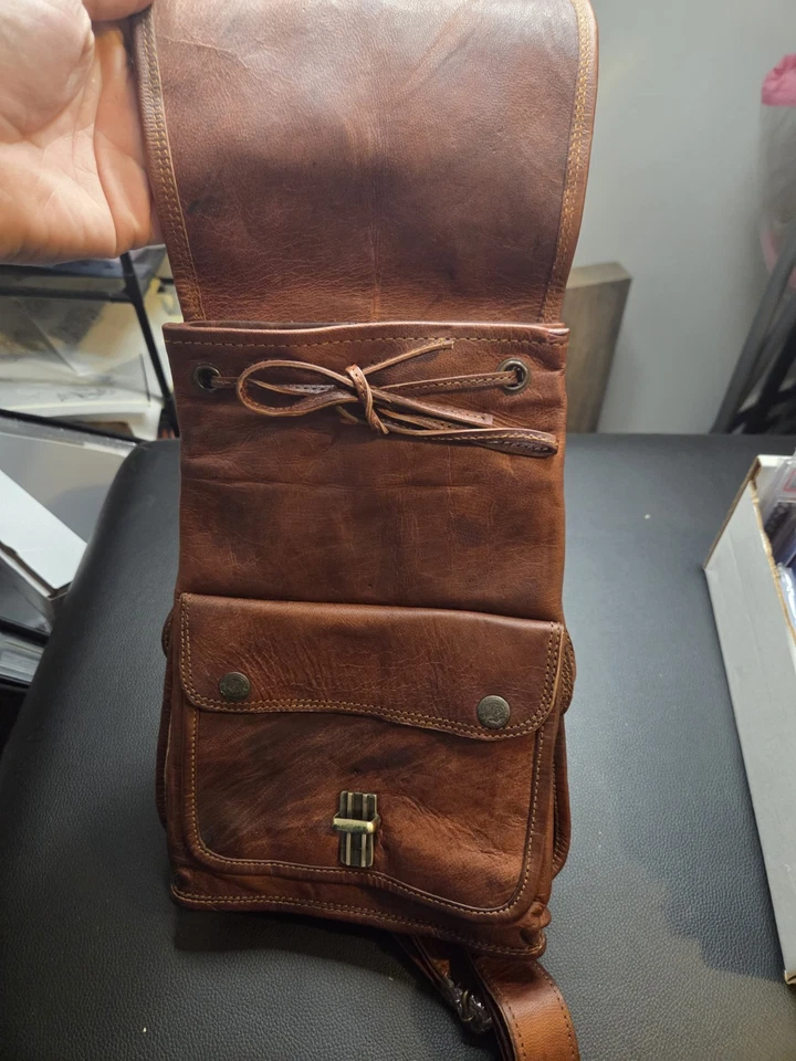 The Cottage 皮革迷你背包 - 棕色 全新 美丽 — 第 3/4 张图片