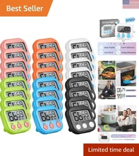 Colorful Magnetic Digital Timers Set of 24 - Big Display for Time Management