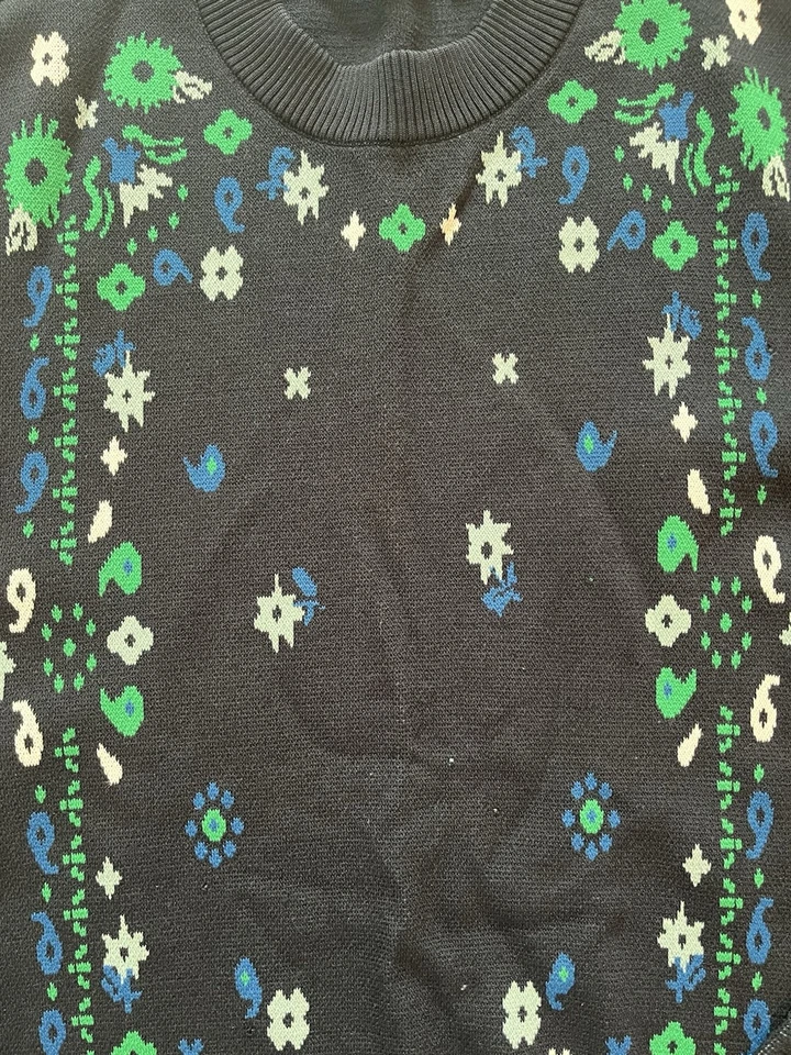 Suéter Ceremonia de Apertura para Mujer XS - Azul Marino Floral Patrón Paisley Foto 2 de 4