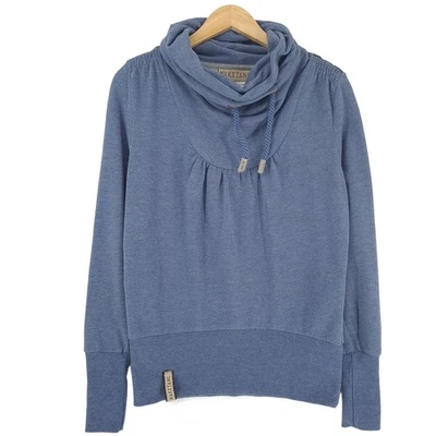 NaketanO Sweatshirt Pullovers Femme Bleu Coton Polyester Col Montant S - Photo 1/4