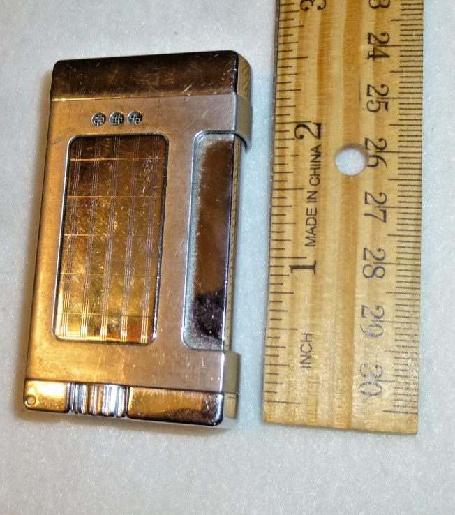 Vintage cigarette lighter silver plated Has Spark 2.5"