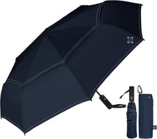 Compact Travel Windproof Umbrella, Vented 43" Auto open/close Folding Quick Dry