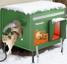 Heated Outdoor Cat House for Outside Cats, 19'' Large Insulated Weatherproof ...