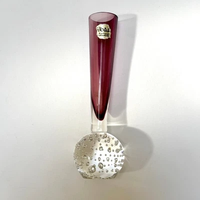 RARITÄT Vase Murano Glas seltene Größe lila Solifleur Vase Bubble Design 15 cm - Bild 1 von 4