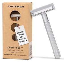Parker SoloEdge Single Edge Safety Razor with Magnetic Head with 100 SE Blades