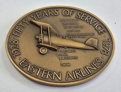 Eastern Airlines 50th Anniversary Bronze Medallion 1928-1978 w/ Box