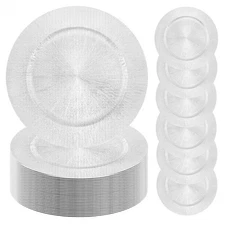 100 Pack Gold Silver Charger Plates 13 Inch Round Chargers for Dinner Decorative