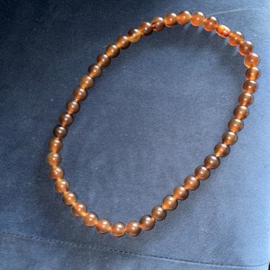Vintage MCM Rootbeer Lucite 23” Necklace .5” Beads Self Clasp VVG