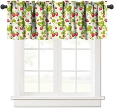Boho Strawberries Window Valance Green Plants Delicious Fruits Vintage Floral...