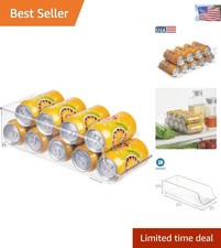 Compact Clear Plastic Soda Can Organizer - 13.7 x 5.4 x 4.1 Inches for Any Space